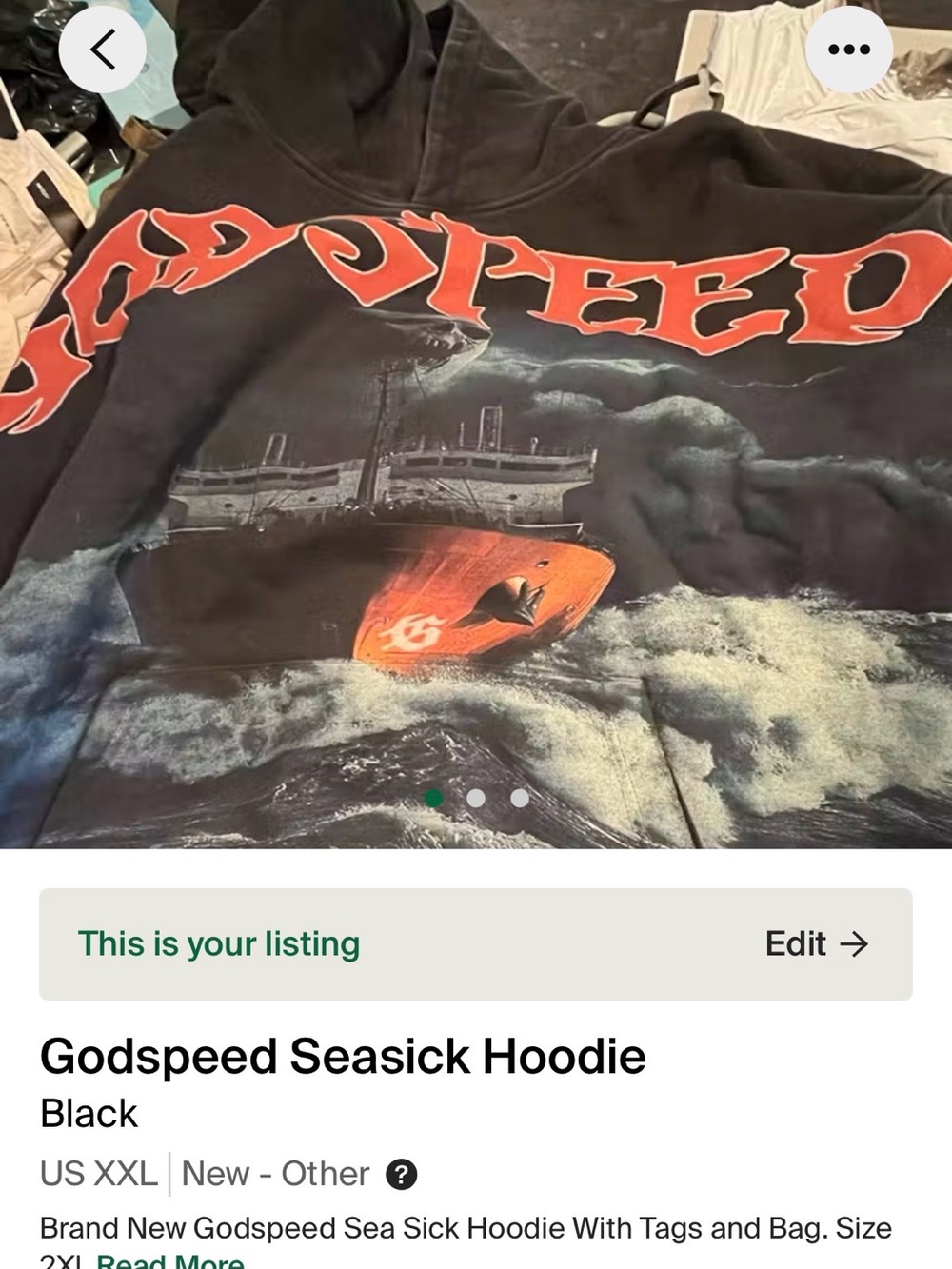 Godspeed Seasick Hoodie NWT!